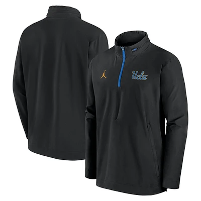 Men's Jordan Brand Black UCLA Bruins Sideline Coaches Quarter-Zip Jacket