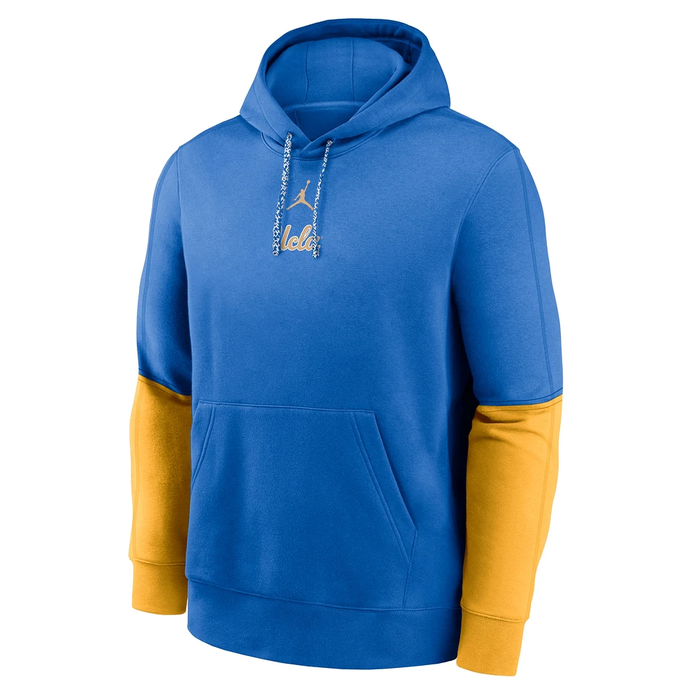 Sweat à capuche Jordan Brand bleu/or pour homme UCLA Bruins 2024 Sideline Club