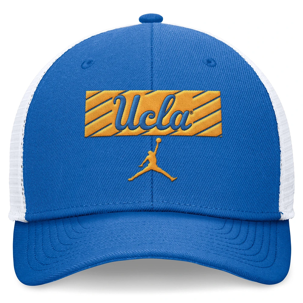 Men's Jordan Brand Blue/White UCLA Bruins 2024 Sideline Trucker Adjustable Hat