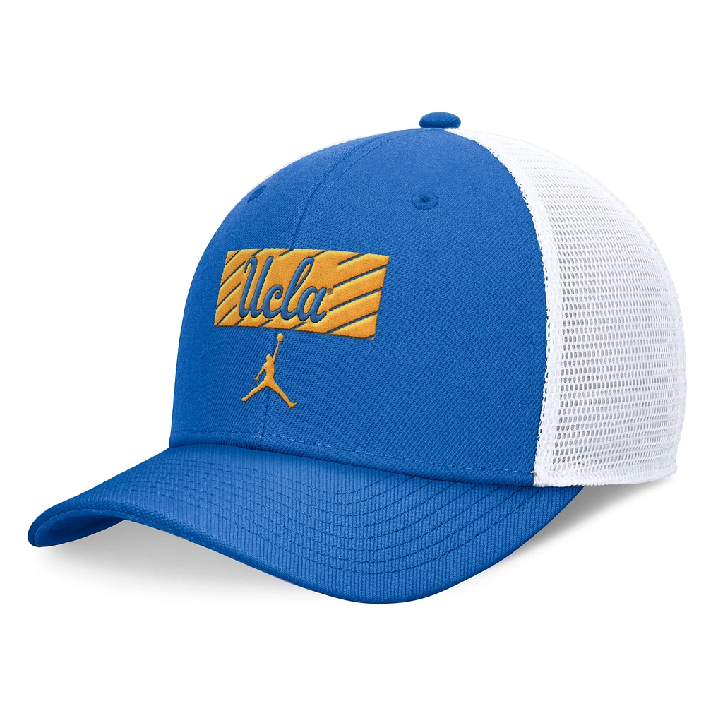 Men's Jordan Brand Blue/White UCLA Bruins 2024 Sideline Trucker Adjustable Hat