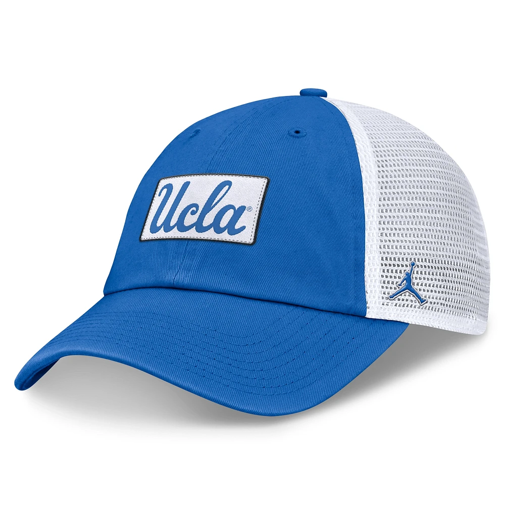 Casquette réglable Jordan Brand bleu/blanc UCLA Bruins Primetime Club Trucker pour hommes