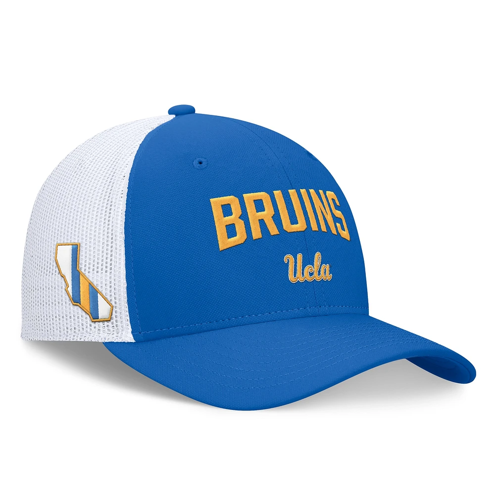 Casquette réglable Jordan Brand bleu/blanc UCLA Bruins Primetime Rise City Trucker pour homme