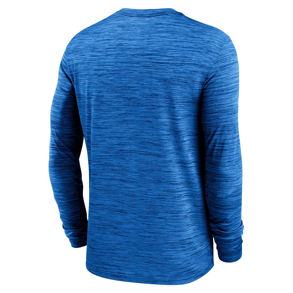 T-shirt Jordan Brand bleu à manches longues pour homme, UCLA Bruins 2025 Sideline Velocity Performance