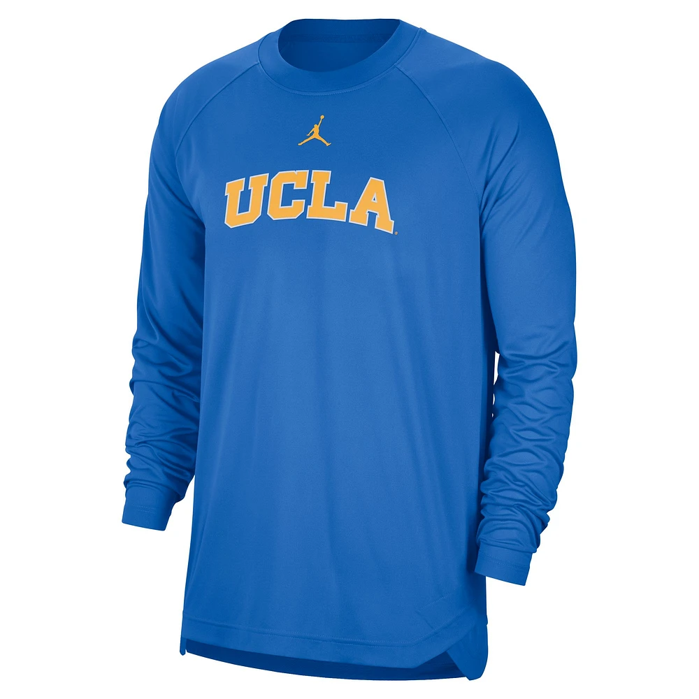 T-shirt Jordan Brand bleu UCLA Bruins Basketball Spotlight Performance Raglan pour hommes