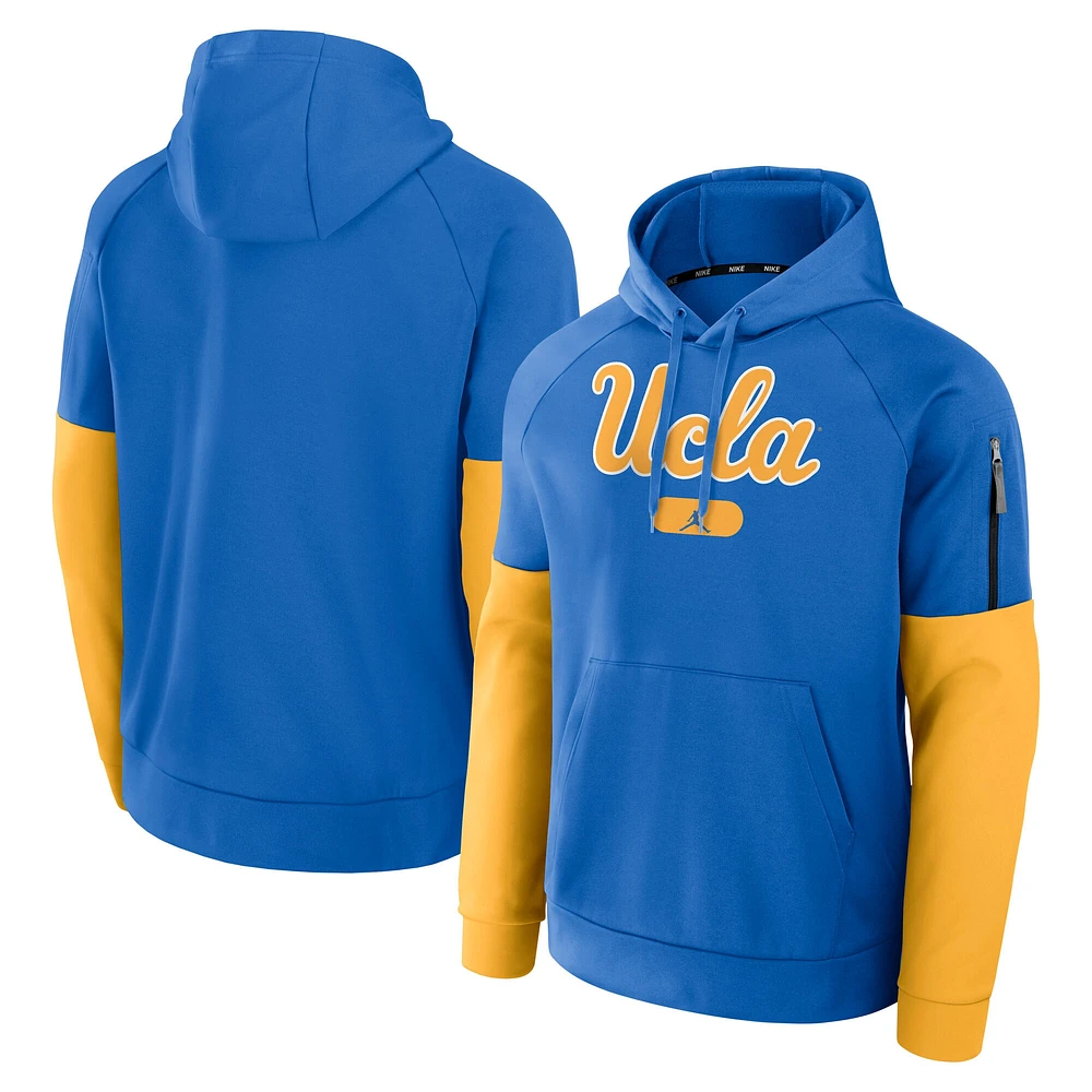 Sweat à capuche Jordan Brand bleu UCLA Bruins Fitness Performance pour homme