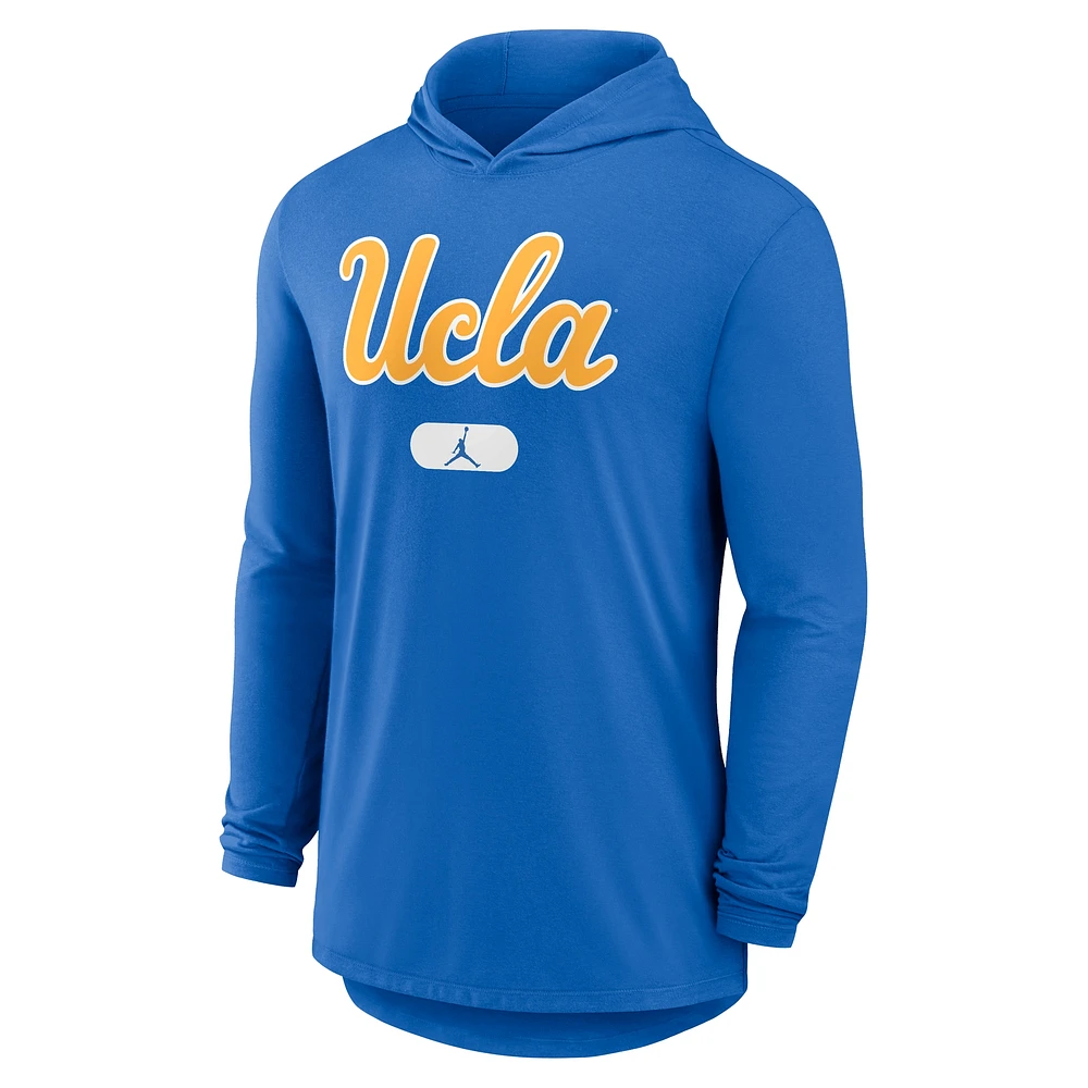 Men's Jordan Brand Blue UCLA Bruins Lightweight Performance Long Sleeve Hoodie T-Shirt