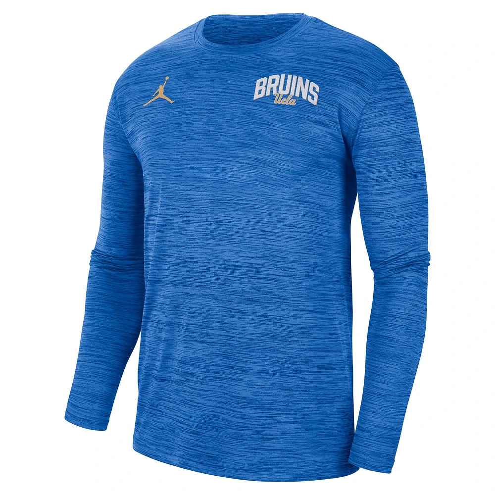 Men's Jordan Brand Blue UCLA Bruins Sideline Game Day Velocity Performance Long Sleeve T-Shirt