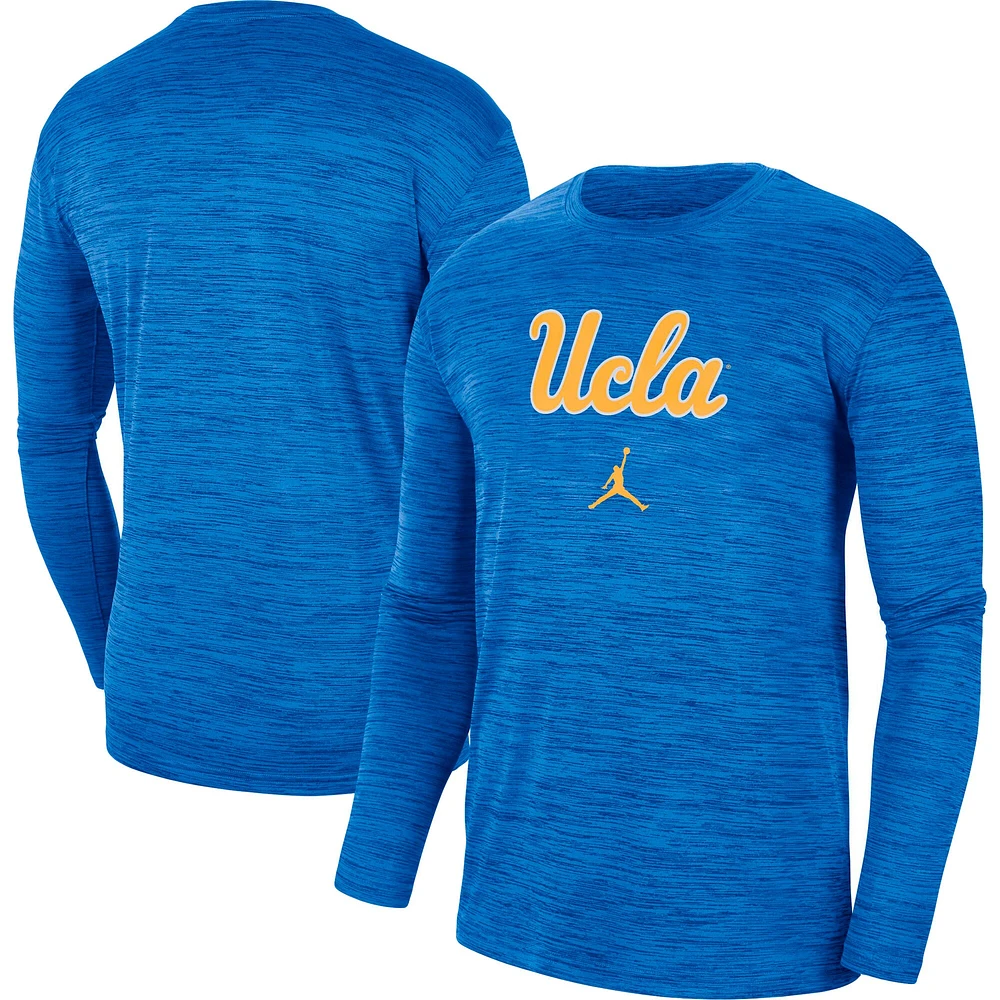 T-shirt à manches longues UCLA Bruins Team Velocity Performance Jordan Brand pour homme, bleu