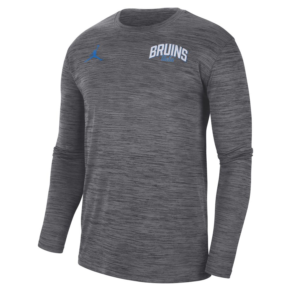 Men's Jordan Brand Charcoal UCLA Bruins Sideline Game Day Velocity Performance Long Sleeve T-Shirt