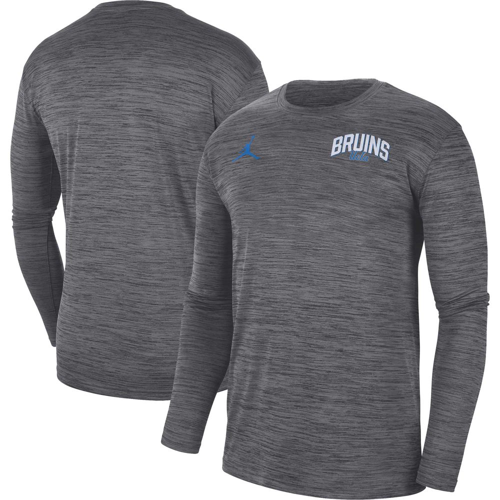 Men's Jordan Brand Charcoal UCLA Bruins Sideline Game Day Velocity Performance Long Sleeve T-Shirt