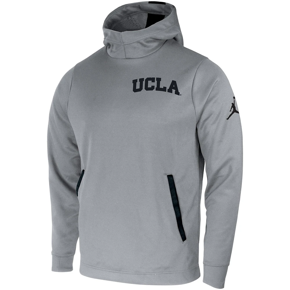 Men's Jordan Brand Gray UCLA Bruins Two-Hit Performance Pullover Hoodie