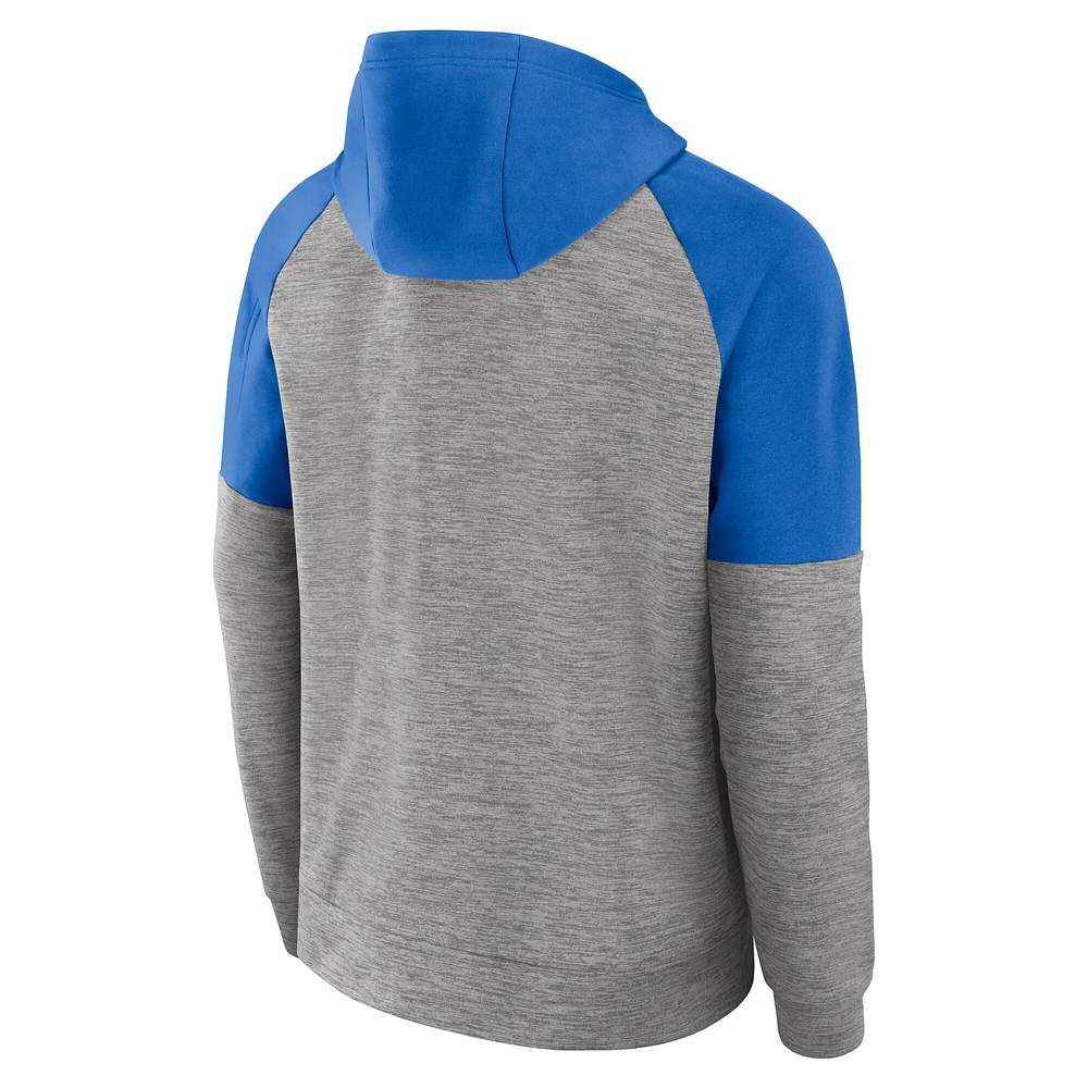 Sweat à capuche zippé Jordan Brand Heather Grey UCLA Bruins Fitness Raglan Performance pour homme