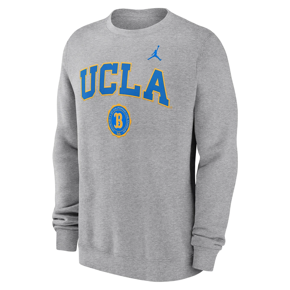 Men's Jordan Brand Heather Gray UCLA Bruins Legacy Classic Pullover Sweatshirt