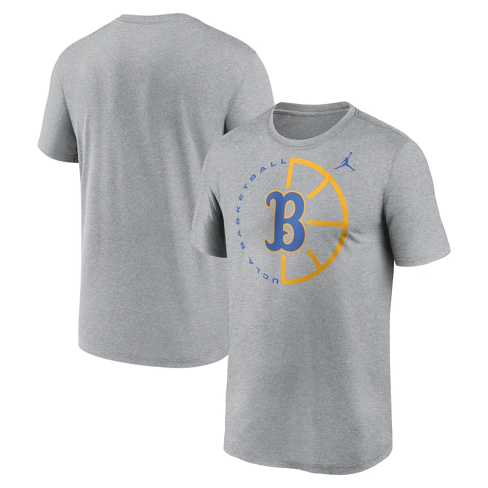 T-shirt de performance Jordan Brand Heather Grey pour homme, légende du basket-ball des Bruins l'UCLA