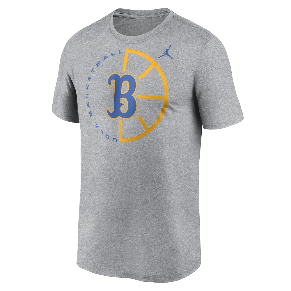 T-shirt de performance Jordan Brand Heather Grey pour homme, légende du basket-ball des Bruins l'UCLA