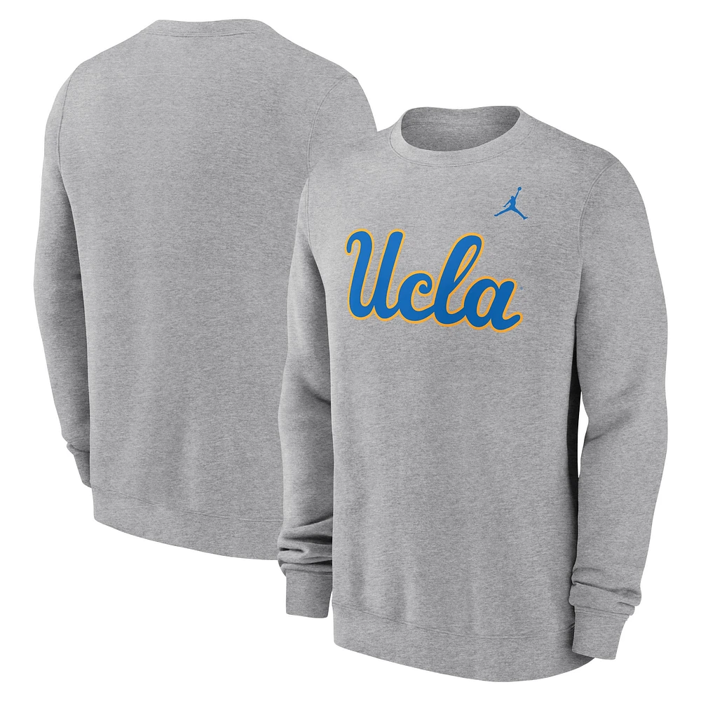 Men's Jordan Brand Heather Gray UCLA Bruins Primetime Fleece Pullover Sweatshirt