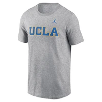 T-shirt Jordan Brand gris chiné UCLA Bruins Primetime Wordmark pour hommes