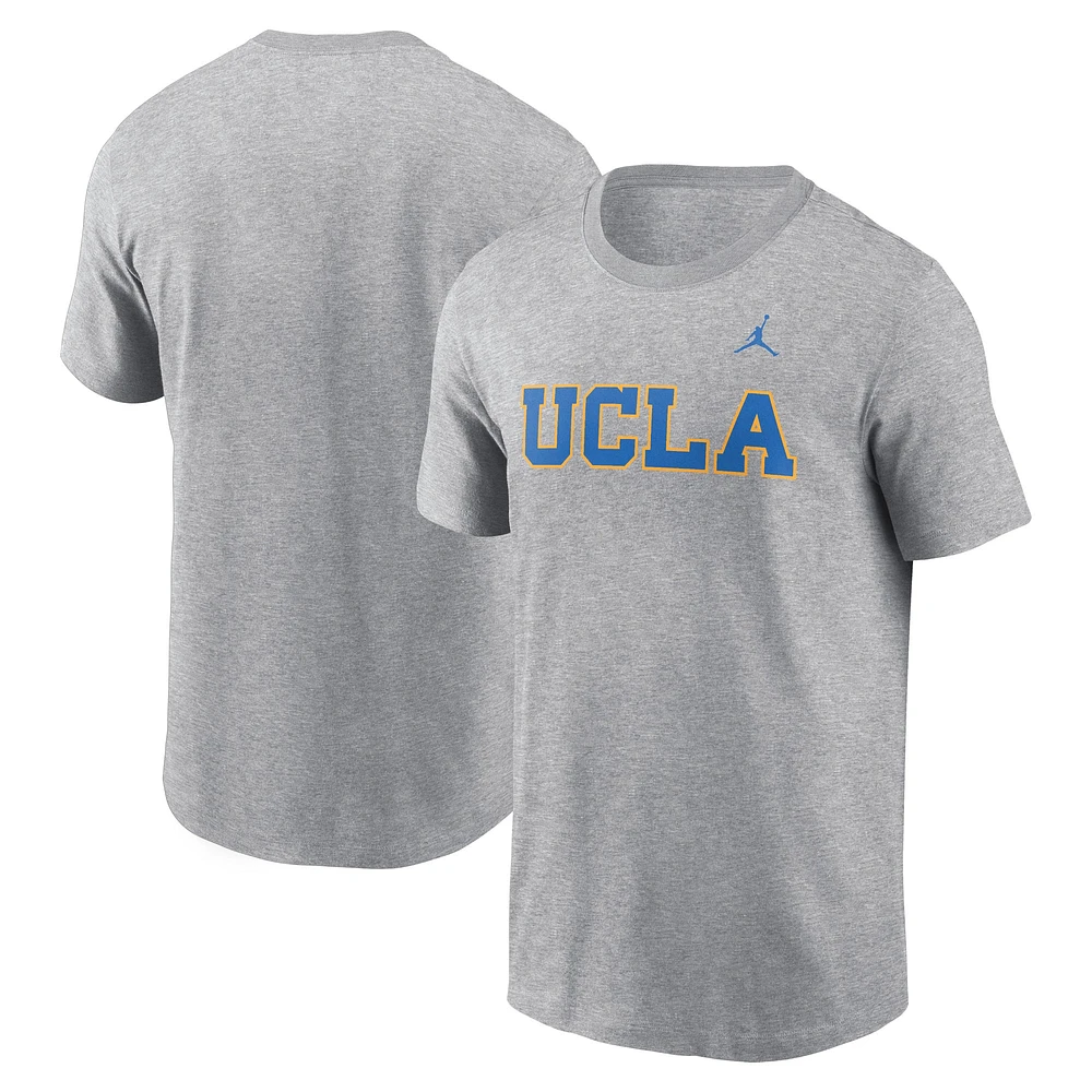 Men's Jordan Brand Heather Gray UCLA Bruins Primetime Wordmark T-Shirt