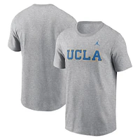 T-shirt Jordan Brand gris chiné UCLA Bruins Primetime Wordmark pour hommes