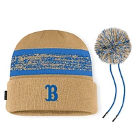 Bonnet en tricot à revers avec pompon Jordan Brand Khaki UCLA Bruins On-Field Peak pour homme