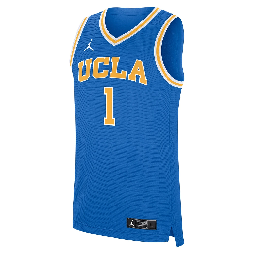 Men's Jordan Brand Kiki Rice Blue UCLA Bruins Replica Basketball Jersey
