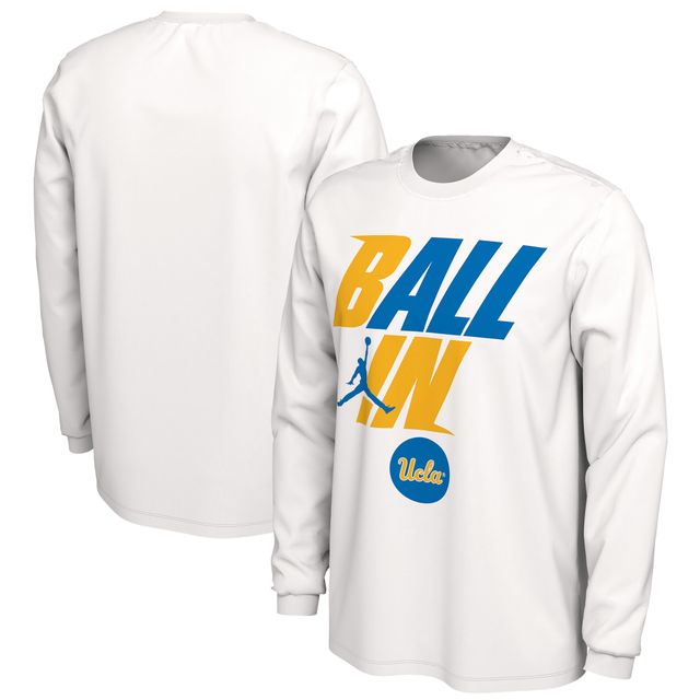 NIK UCLA BLANC 22 MENS BASKET-BALL BALL BENCH LS TEE TEEMENL-S