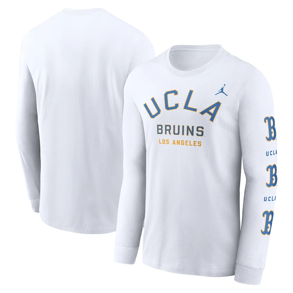 T-shirt à manches longues blanc Jordan Brand UCLA Bruins Primetime Classic Location pour homme