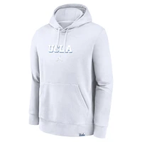 Sweat à capuche Jordan Brand blanc UCLA Bruins Statement Wordmark Lockup pour homme