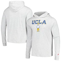 League Collegiate Wear Ash UCLA Bruins Team Stack Tumble T-shirt à capuche manches longues pour hommes