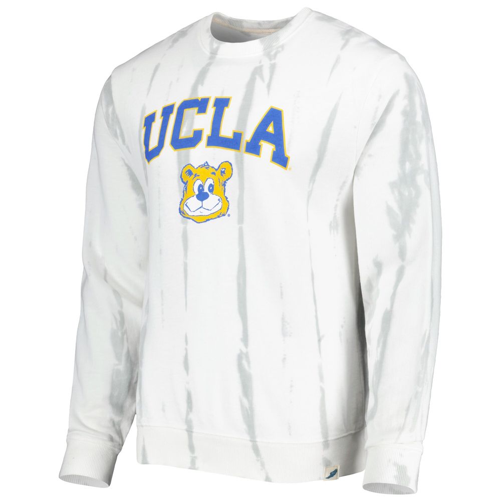 Men's League Collegiate Wear White/Silver UCLA Bruins Classic Arch Dye Terry Pullover Sweatshirt