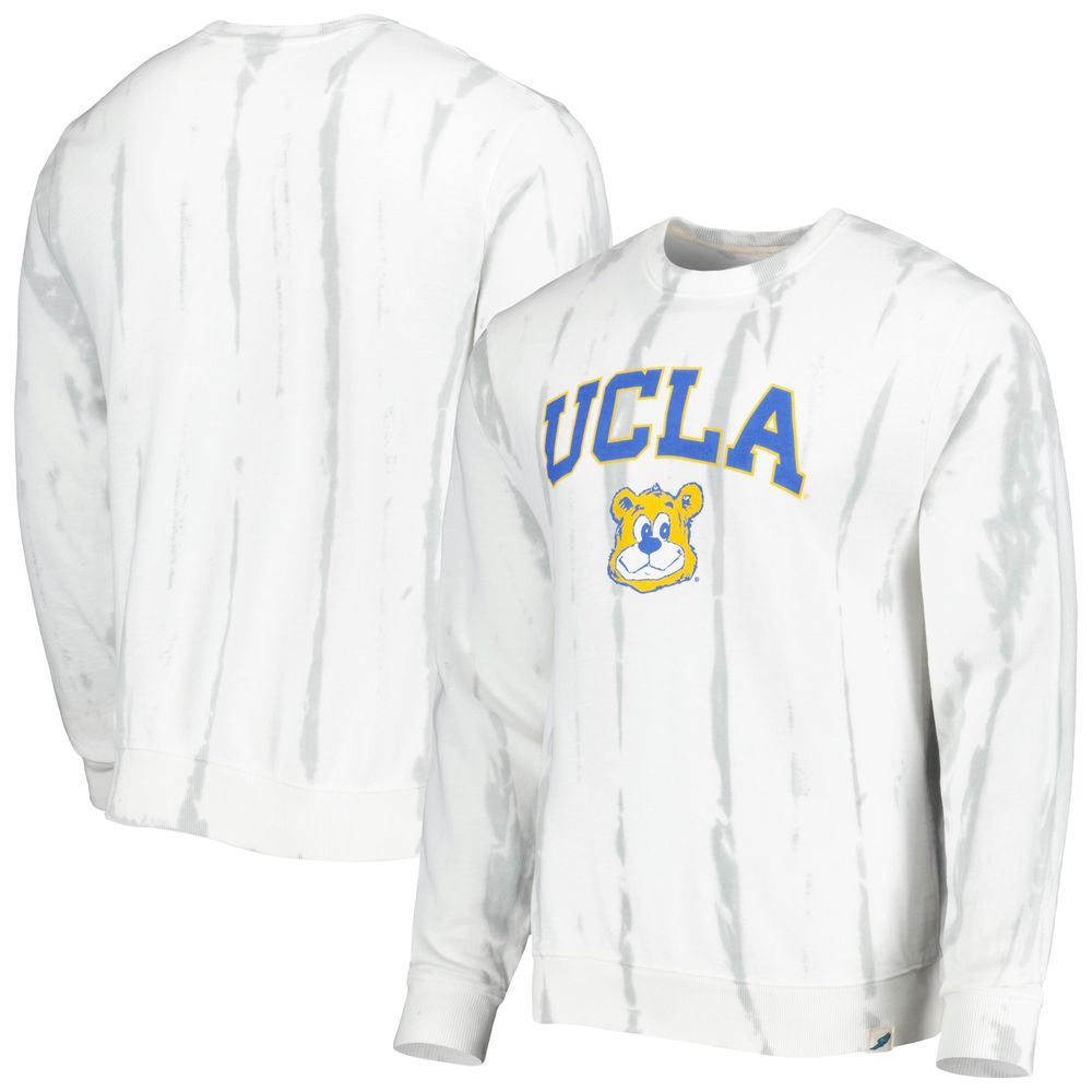 Men's League Collegiate Wear White/Silver UCLA Bruins Classic Arch Dye Terry Pullover Sweatshirt