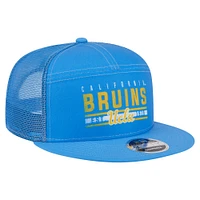 Casquette camionneur New Era bleue à panneau fendu 9FIFTY Snapback des Bruins de l'UCLA pour homme