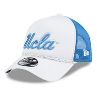 Casquette de camionneur réglable UCLA Bruins Court Sport Foam A-Frame 9FORTY New Era blanc/bleu pour hommes