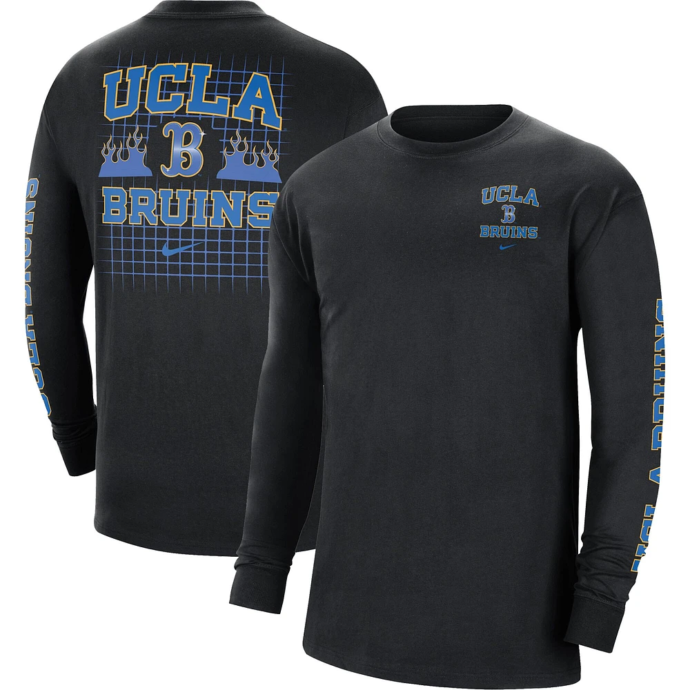 T-shirt à manches longues Nike UCLA Bruins Tour Max 90 pour homme, noir