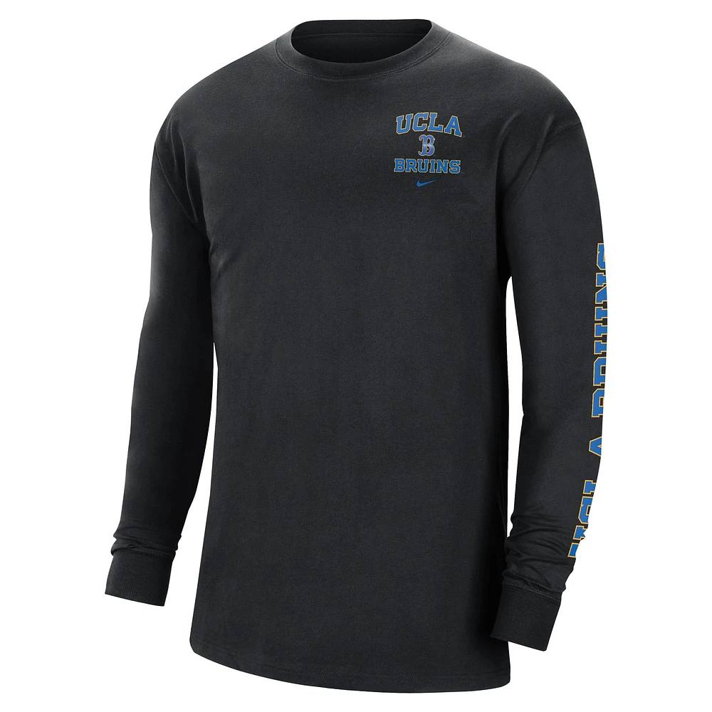 T-shirt à manches longues Nike UCLA Bruins Tour Max 90 pour homme, noir