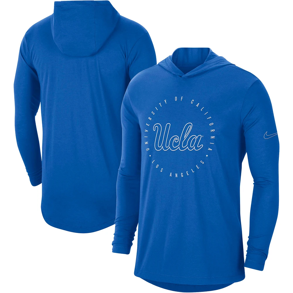 Men's Nike Blue UCLA Bruins Campus Tri-Blend Performance Long Sleeve Hooded T-Shirt