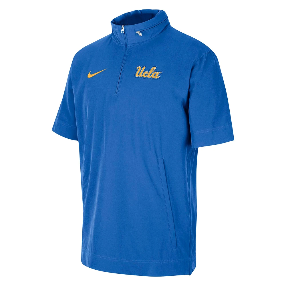 Veste à demi-glissière Nike UCLA Bruins Coaches pour homme, bleu