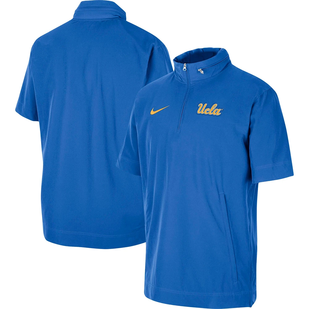 Veste à demi-glissière Nike UCLA Bruins Coaches pour homme, bleu