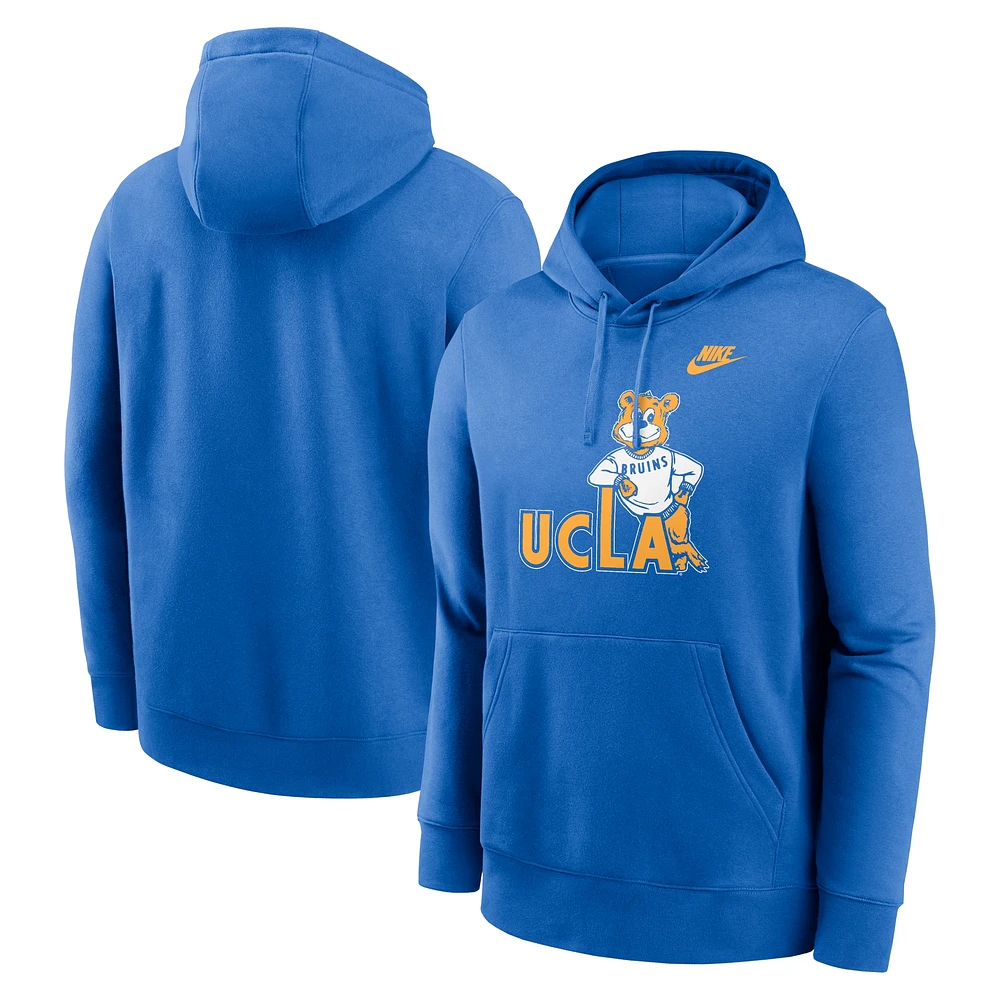 Sweat à capuche en polaire Nike UCLA Bruins Legacy Logo Club pour homme, bleu, bleu