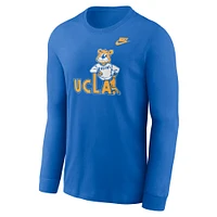 T-shirt à manches longues avec logo principal Nike bleu UCLA Bruins Legacy pour hommes