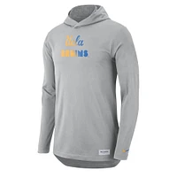 Men's Nike Gray UCLA Bruins Campus Performance Hoodie Long Sleeve T-Shirt