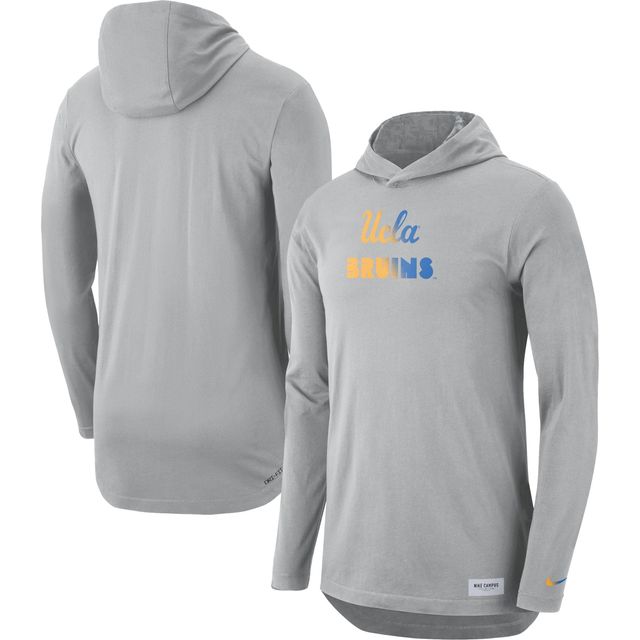 T-shirt à capuche manches longues Nike UCLA Bruins Campus Performance pour homme, gris