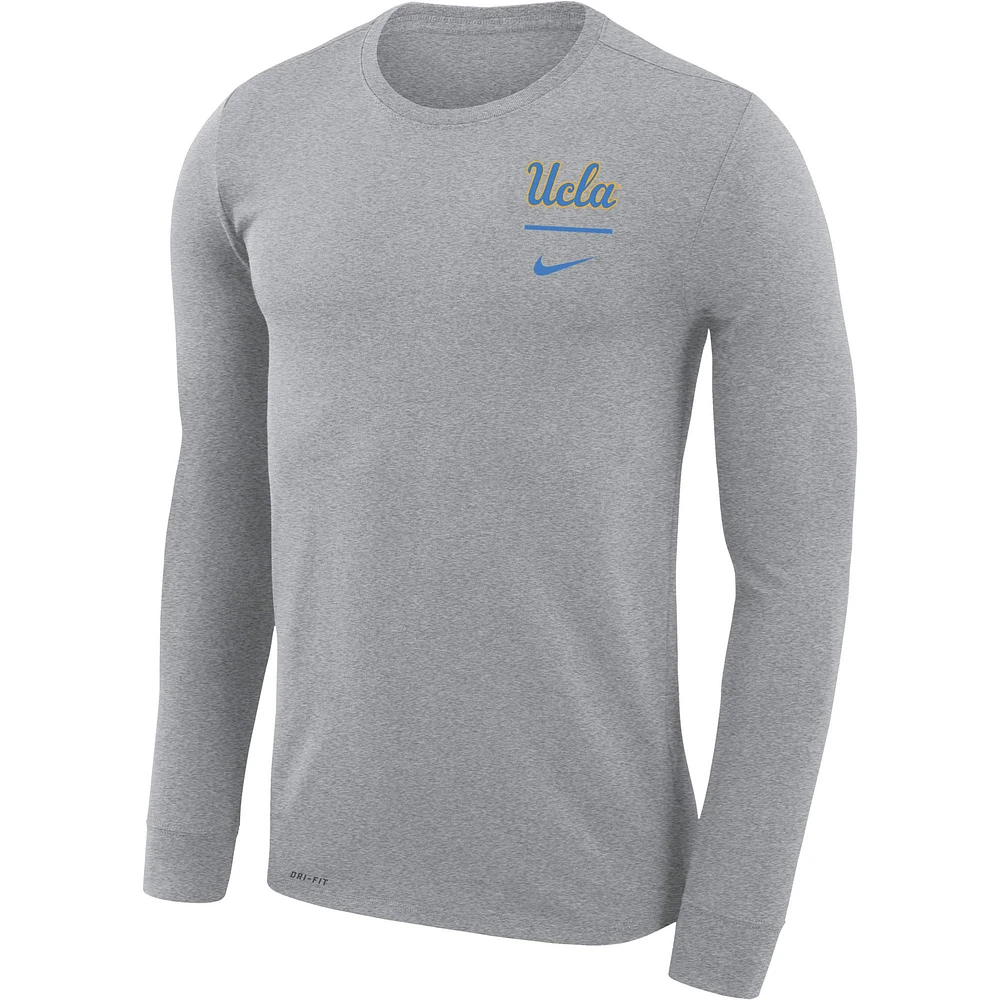 T-shirt à manches longues Nike UCLA Bruins Logo Stack Legend Performance pour homme