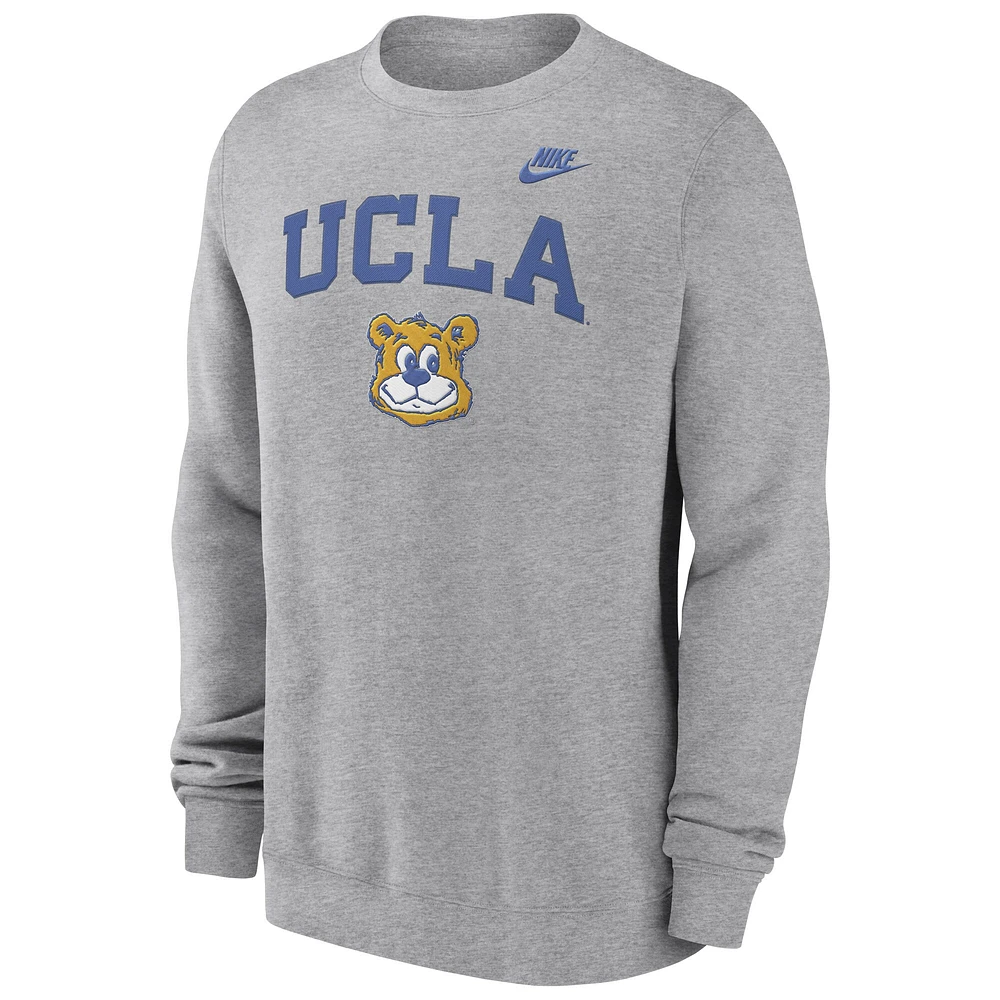 Men's Nike Heather Gray UCLA Bruins Legacy Classic Pullover Sweatshirt