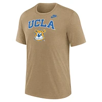 Men's Nike Heather Light Brown UCLA Bruins Legacy Arch Tri-Blend T-Shirt
