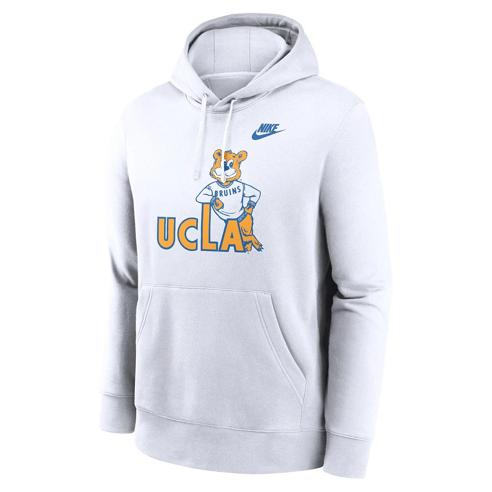 Sweat à capuche en polaire Nike blanc UCLA Bruins Legacy Logo Club pour homme