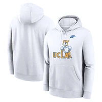 Sweat à capuche en polaire Nike blanc UCLA Bruins Legacy Logo Club pour homme