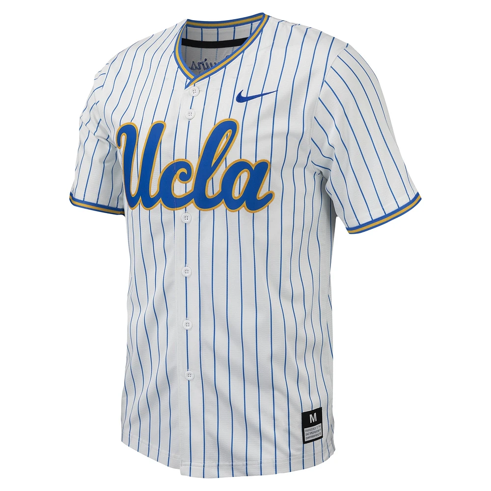 Men's Nike White UCLA Bruins Pinstripe Replica Baseball Jersey