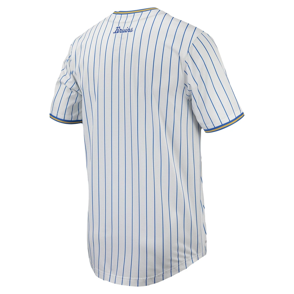 Maillot de baseball réplique à fines rayures Nike UCLA Bruins pour homme blanc