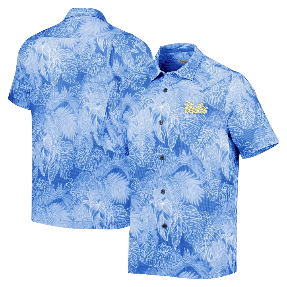 Men's Tommy Bahama Blue UCLA Bruins Coast Luminescent Fronds IslandZone Button-Up Camp Shirt